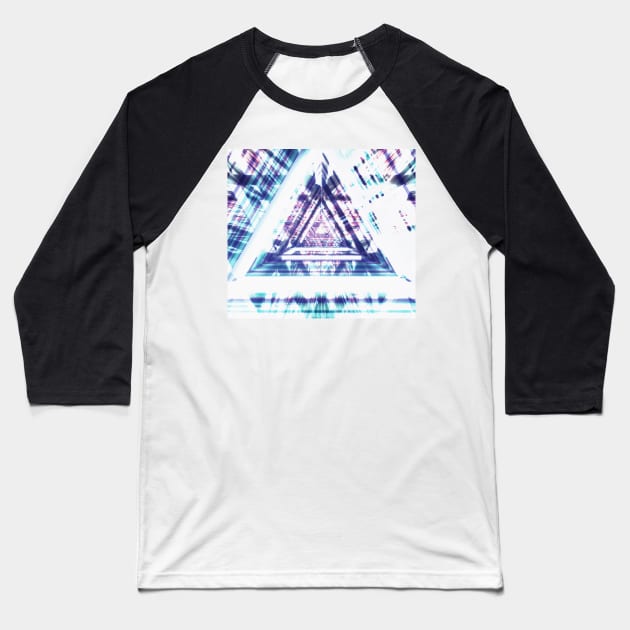 Flashing futuristic triangles, ethnic ornament Baseball T-Shirt by 3DVictory